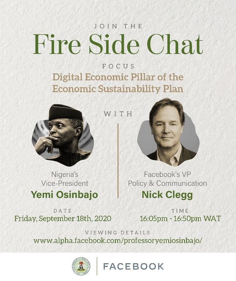 Osinbajo, Nick Clegg of Facebook To Hold Informal Chat Today