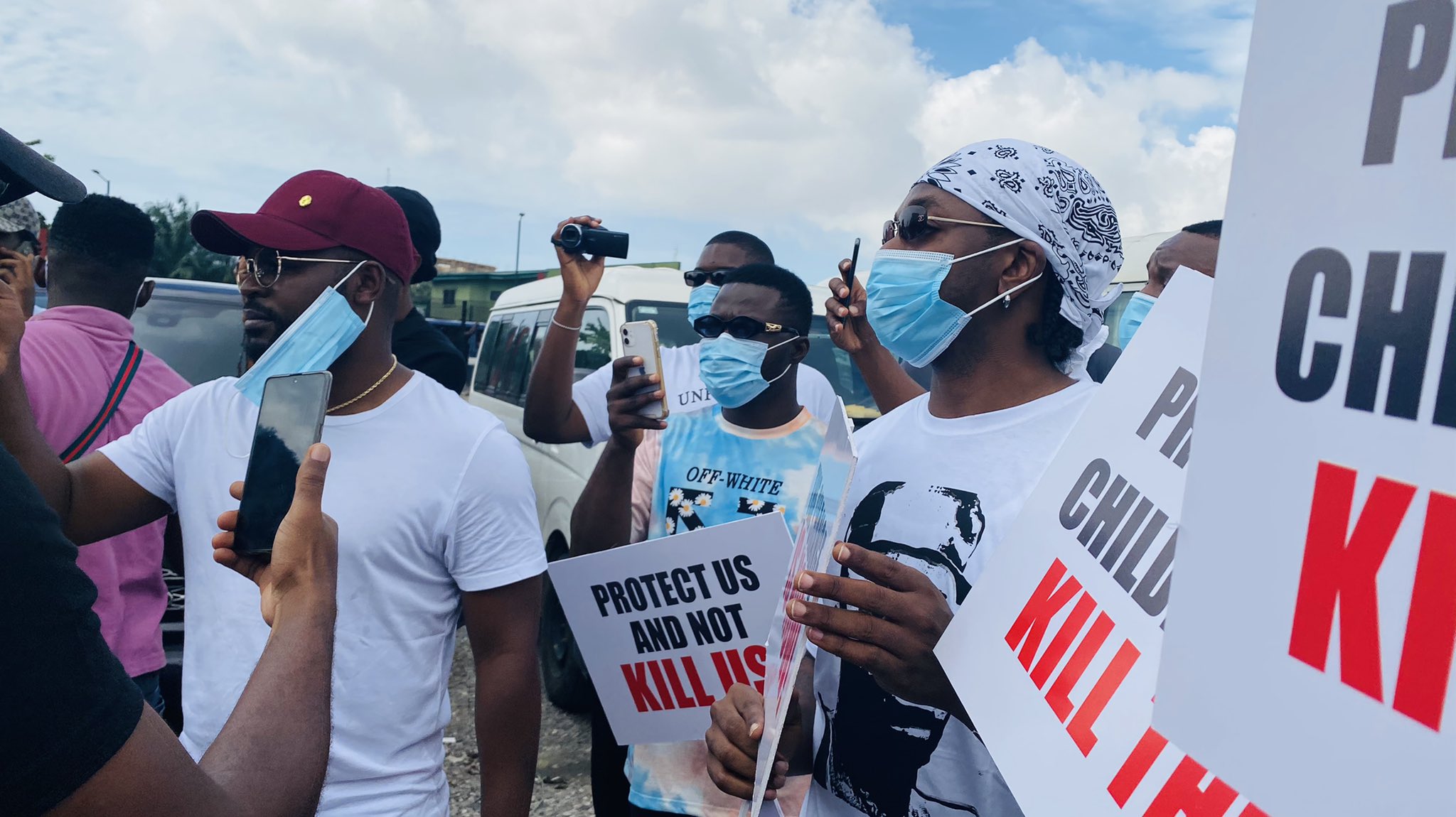 #EndSARS: Falz, Runtown, Prince Protest In Lekki