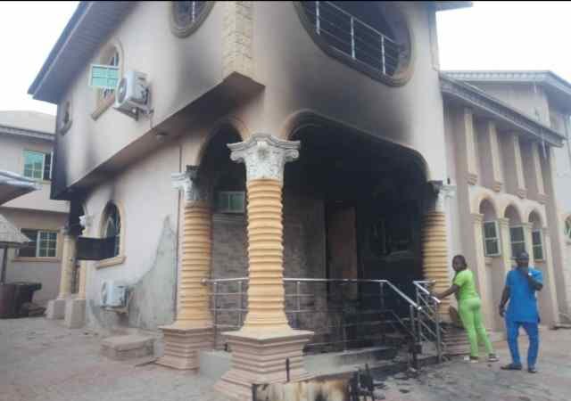 Sunday Igboho's House Gutted By Fire [Pictures]