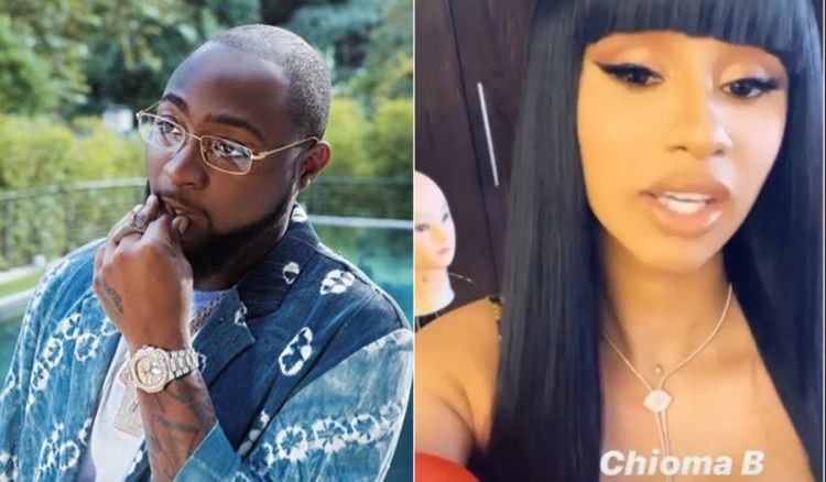 Davido reacts as Cardi B gives herself Nigerian name ‘Chioma B’ (Video)